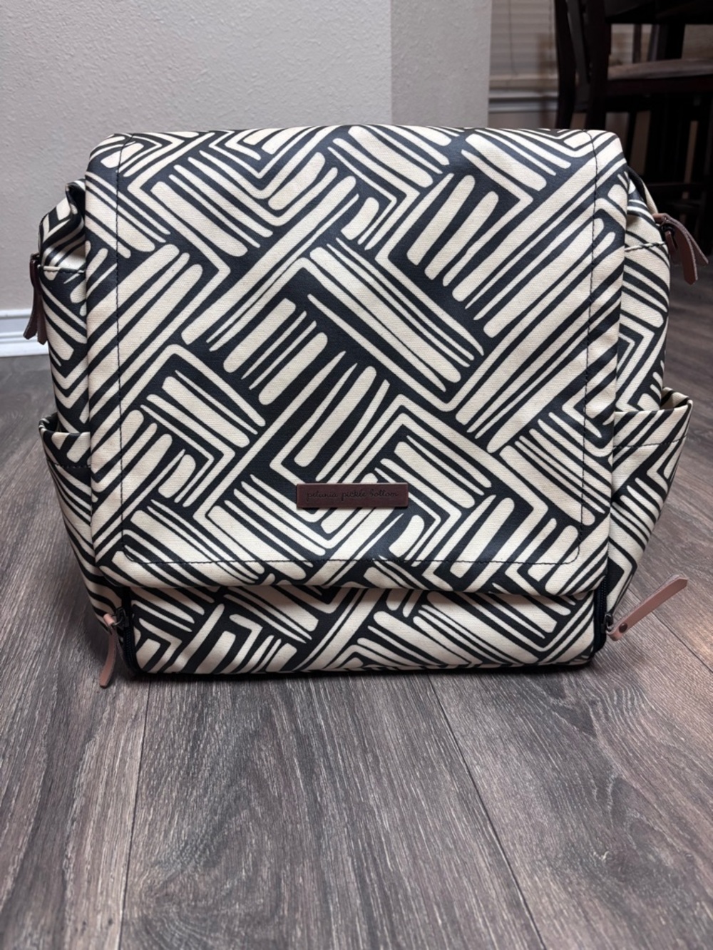 Petunia Pickle Bottom Black & Cream Geometric Backpack